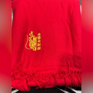 lunar new year scarf, Chineses Red For Lunar New Year. Warm And Cozy.